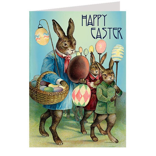 Bunny Egg Parade Easter Card ~ England